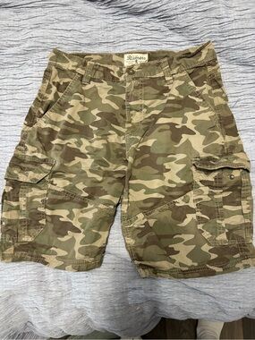Rugged Camo Cargo Shorts - Olive Camouflage